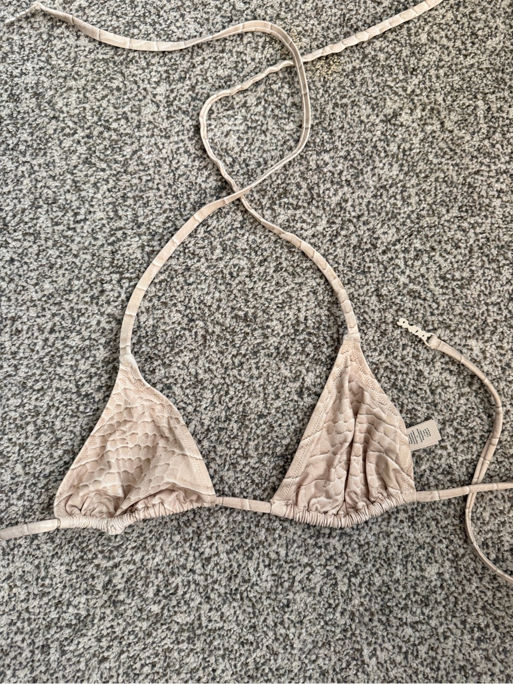 SKIMS Textured Crocodile Print Triangle Bikini Top